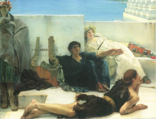 Alma-Tadema, Sir Lawrence: Eine Lektre Homers, Detail