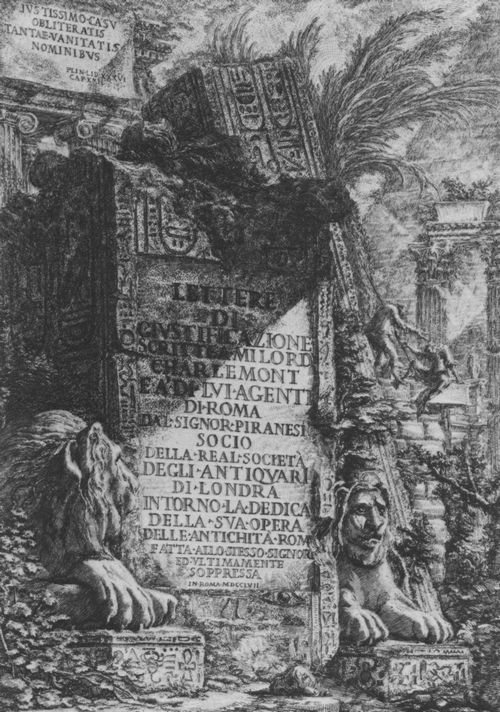 Piranesi, Giovanni Battista: Lettere di Giustificazione scritte a Milord Carlemont, Titel