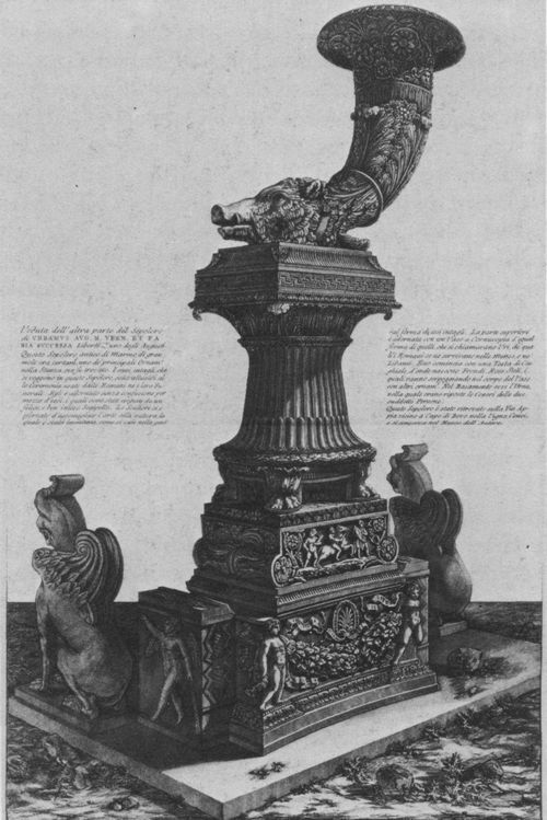 Piranesi, Giovanni Battista: Vasi, Candelabi, Cippi, Sarcofagi  : Grabmonument mit Rhyton