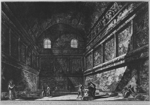 Piranesi, Giovanni Battista: Vedute di Roma: Tempio di Bacco, Inneres