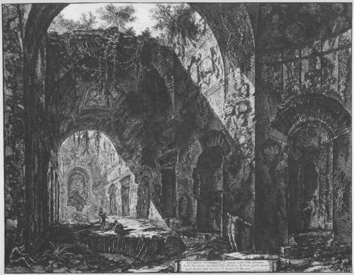 Piranesi, Giovanni Battista: Vedute di Roma: Villa Adriana bei Tivoli, Serapistempel, Inneres
