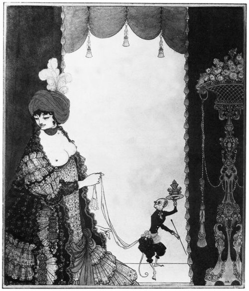 Beardsley, Aubrey Vincent: Mademoiselle de Maupin, Die Dame mit dem Affen