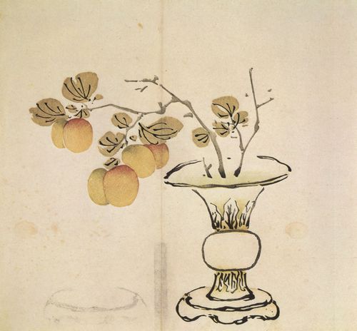 Unbekannte chinesische Knstler: Zehnbambushalle: Aprikosenzweig in einer Vase