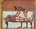 Unbekannte ägyptische Künstler: Anubis bei der Mumifizierung