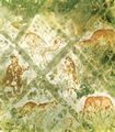 Unbekannte islamische Knstler des 8. Jahrhunderts: Ausschnitt aus der Gewlbemalerei im Vorraum des Bades