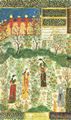 Unbekannte islamische Künstler des 15. Jahrhunderts: Erste Begegnung des Prinzen Humay und der Prinzessin Humyun