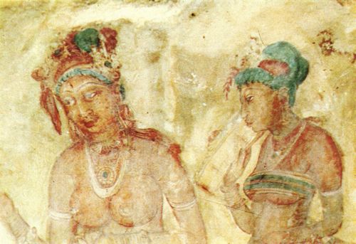 Unbekannte indische Knstler des 5. Jahrhunderts: Opfergaben tragende Frauen