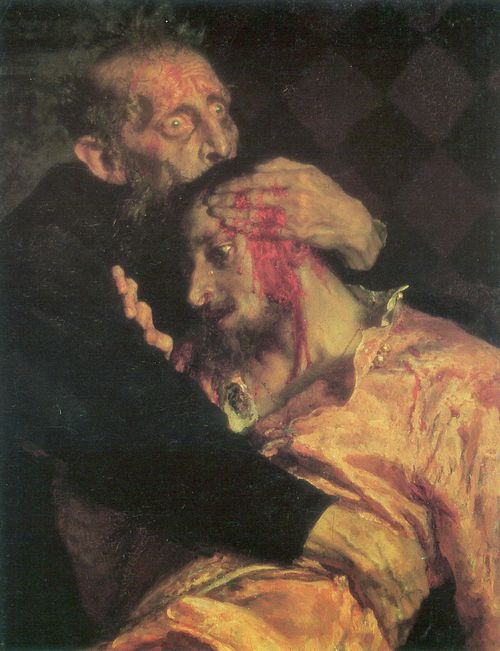Repin, Ilja Jefimowitsch: Iwan der Schreckliche und sein Sohn Iwan am 16.November 1581, Detail