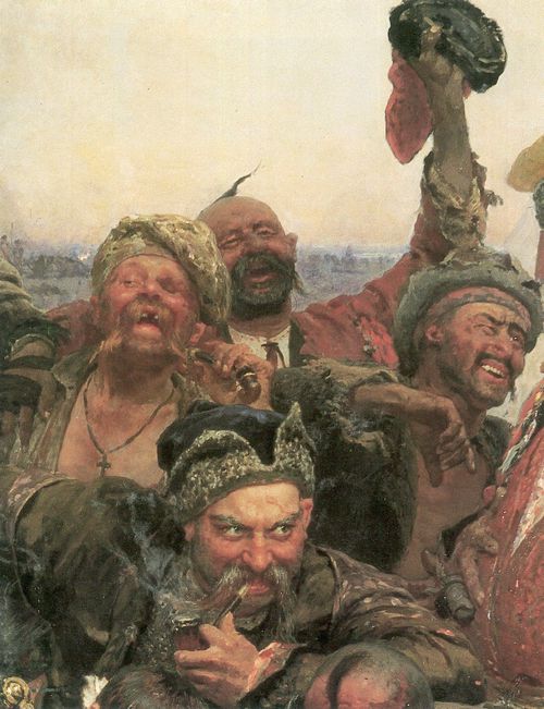 Repin, Ilja Jefimowitsch: Die Saporosher Kosaken schreiben einen Brief an den trkischen Sultan, Detail