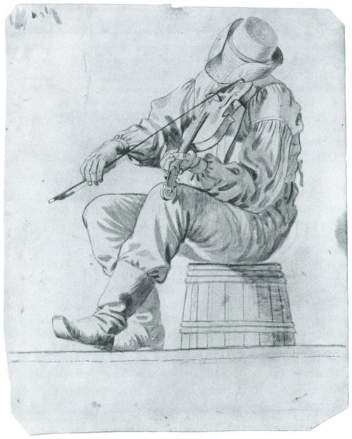 Bingham, George Caleb: Zeichnung fr die frhlichen Bootsleute, der Fiedler