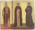Daddi, Bernardo: Thronende Madonna mit Kind und den Hl. Nikolaus, Dominikus, Franziskus, Johannes dem Täufer, Margarete und Katharina