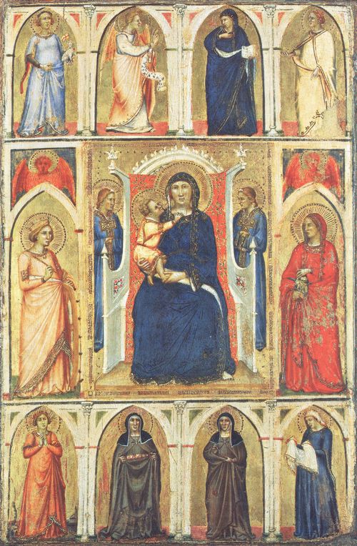 Capanna, Puccio: Thronende Madonna mit Kind, umgeben von Engeln, Verkndigung und weiblichen Heiligen (Regina Virginum)
