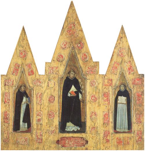 Vanni, Lippo: Die Hl. Dominikus, Petrus Martyr und Thomas von Aquin