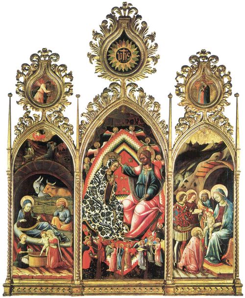Foligno, Bartolomeo da: Die Krnung Mari; Die Geburt Christi; Die Hl. Drei Knige (Triptychon Rospigliosi)