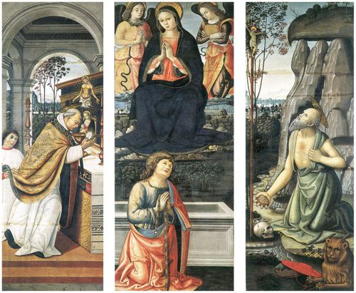 Pastura, Antonio: Die Grtelspende Mariens; Die Messe des Hl. Gregor; Der bende Hl. Hieronymus