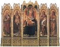 Crivelli, Vittorio (und Gehilfen): Die Madonna mit Kind und vier Heiligen (Polyptychon von Grottammare)