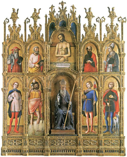 Vivarini, Antonio: Der Hl. Antonius Abbas, Imago Pietatis und Heilige