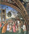Pinturicchio (und Gehilfen): Das Streitgesprch der Hl. Katharina von Alexandrien mit den Philosophen vor Kaiser Maxentius