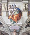 Michelangelo Buonarroti: Sixtinische Kapelle, Sibyllen und Propheten, Szene in Lnette: Die Delphische Sibylle