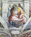 Michelangelo Buonarroti: Sixtinische Kapelle, Sibyllen und Propheten, Szene in Lünette: Der Prophet Jeremias