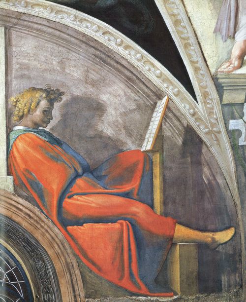 Michelangelo Buonarroti: Sixtinische Kapelle, Die Vorfahren Christi: Die Lnette mit Naason