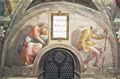 Michelangelo Buonarroti: Sixtinische Kapelle, Die Vorfahren Christi: Die Lnette mit Salmon, Booz, Obeth