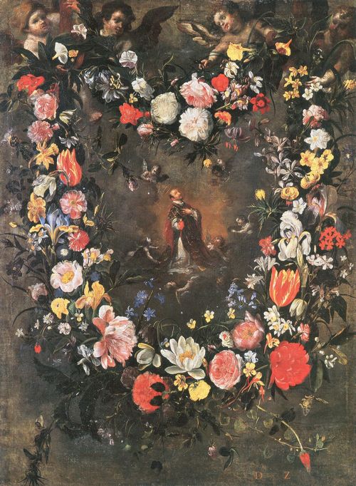 Seghers, Daniel: Blumengirlande mit dem Hl. Ignatius