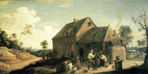 Teniers d. J., David: Landschaft mit Bauern vor einer Kneipe