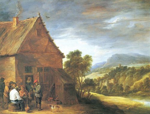 Teniers d. J., David: Landschaft mit Bauern vor einem Wirtshaus
