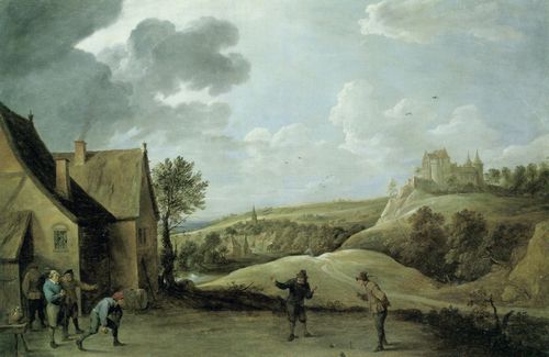 Teniers d. J., David: Landschaft mit kegelnden Bauern