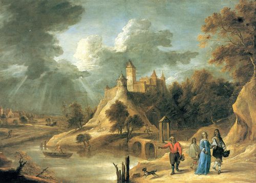 Teniers d. J., David: Landschaft mit Burg und feinen Leuten