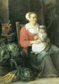 Teniers d. J., David: Eine Bauernfamilie vor ihrem Haus, Detail