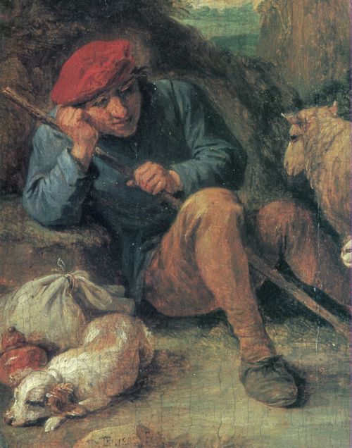 Teniers d. J., David: Der trumende Hirte, Detail