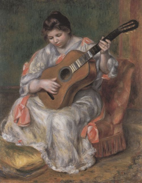 Renoir, Pierre-Auguste: Frau spielt Gitarre