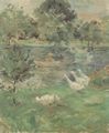 Morisot, Berthe: Mädchen in einem Boot, mit Gänsen