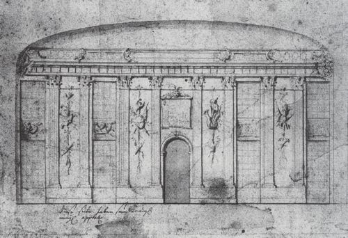 Knobelsdorff, Georg Wenzeslaus: Entwurfsskizze zum Marmorsaal im Stadtschloss Potsdam