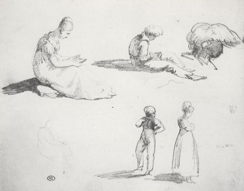 Gricault, Jean Louis Thodore: Skizzen einer jungen Frau und von Kindern