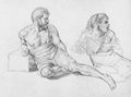 Gricault, Jean Louis Thodore: Zwei Studien zur Figur die am Fue des Mastes sitzt