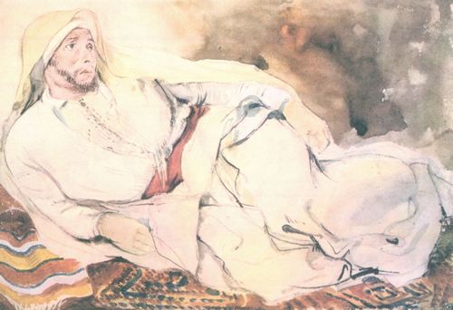 Delacroix, Eugne Ferdinand Victor: Abraber auf seiner Matte ruhend