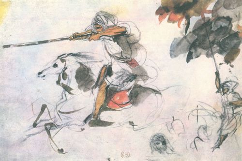 Delacroix, Eugne Ferdinand Victor: Reiterwettkmpfe mit Gewehrschssen