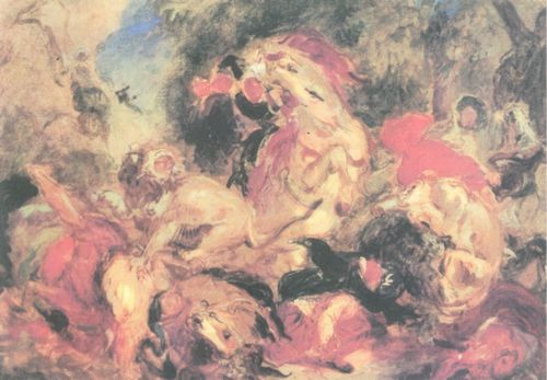 Delacroix, Eugne Ferdinand Victor: Lwenjagd