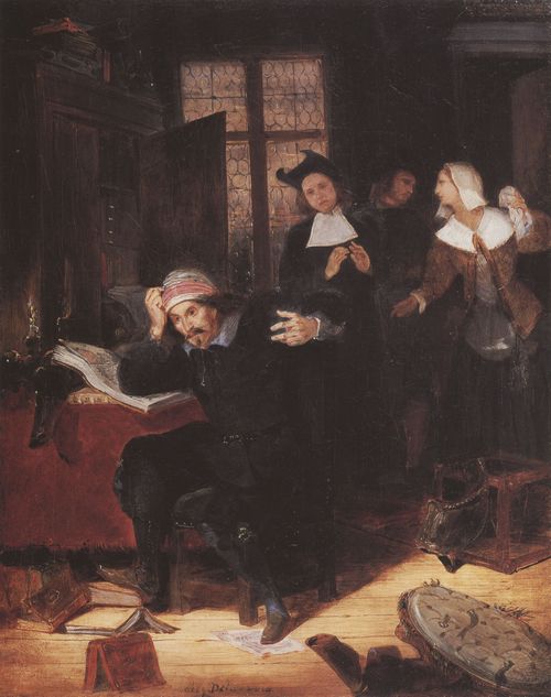 Delacroix, Eugne Ferdinand Victor: Don Quichotte in seiner Bibliothek