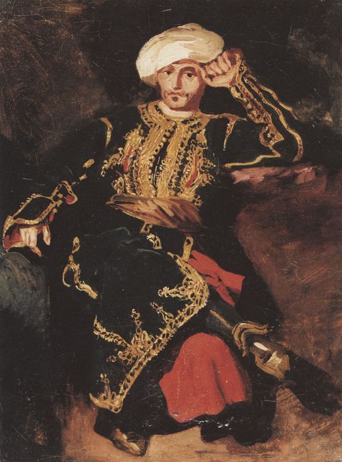 Delacroix, Eugne Ferdinand Victor: Sitzender in trkischer Kleidung