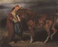 Delacroix, Eugène Ferdinand Victor: Junger Türke streichelt sein Pferd