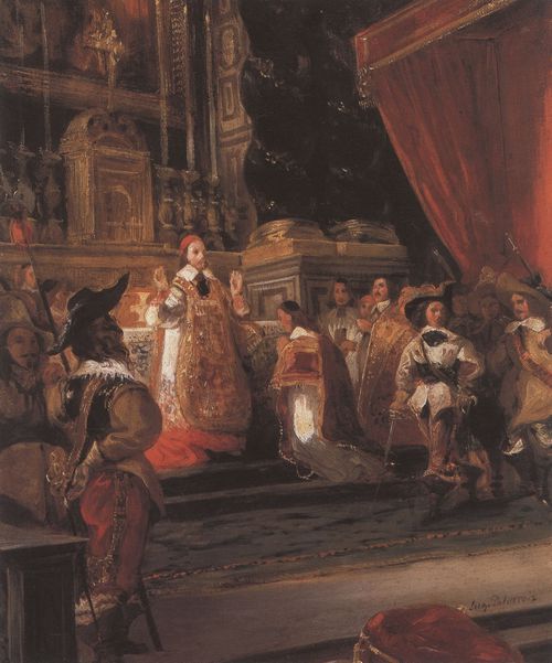 Delacroix, Eugne Ferdinand Victor: Der Kardinal Richelieu liest die Messe