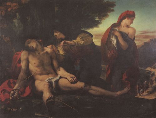 Delacroix, Eugne Ferdinand Victor: Der heilige Sebastian, dem die frommen Frauen beistehen