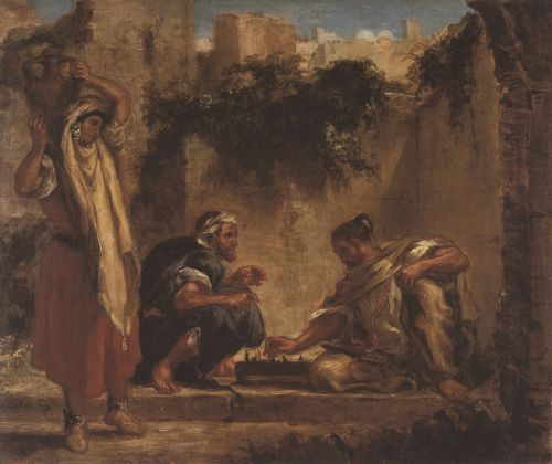 Delacroix, Eugne Ferdinand Victor: Schachspielende Araber