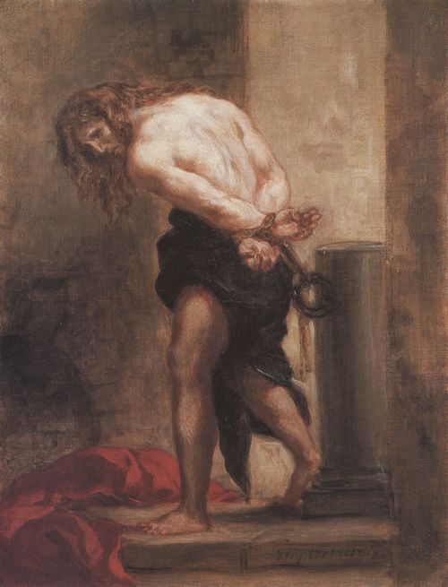 Delacroix, Eugne Ferdinand Victor: Christus an der Geielsule