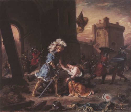 Delacroix, Eugne Ferdinand Victor: Amadis de Gaula befreit ein junges Mdchen aus Galpans Schloss