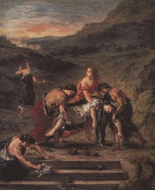 Delacroix, Eugne Ferdinand Victor: Der heilige Stephanus wird von seinen Jngern weggetragen
